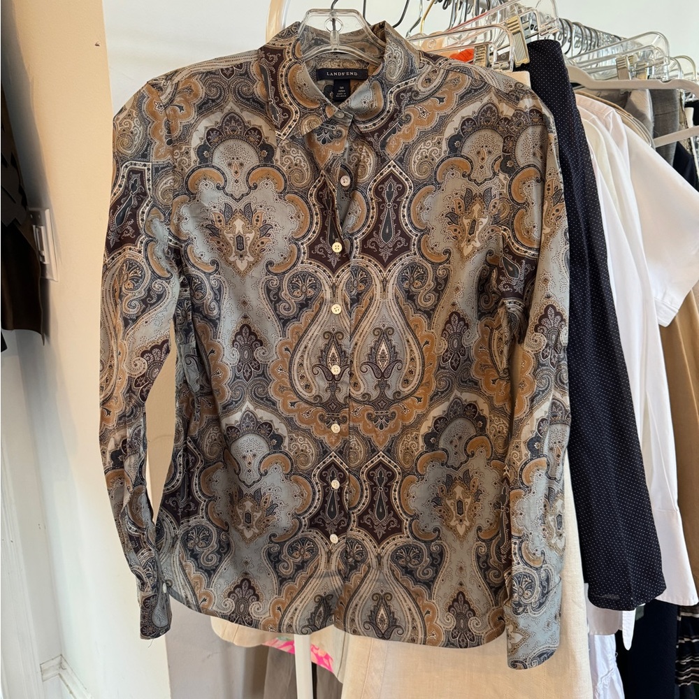 Lands end Etro print blouse